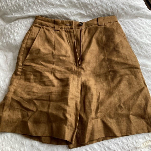 Massimo Dutti linen shorts in brown (pre-owned) - Picture 3 of 8